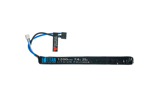 Titan Lipo 1200mAh 7.4v 25c AK Style T-Plug Deans