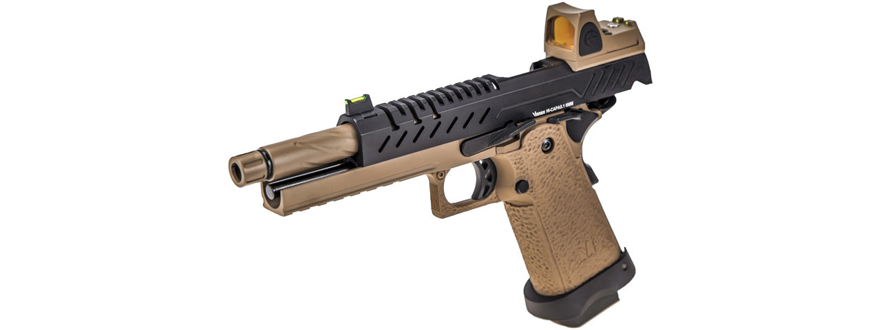 Vorsk Hi-Capa 5.1 GBB Pistol w/ Red Dot Sight Tan / Black